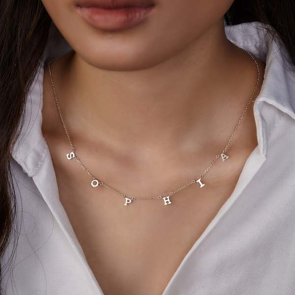 Spaced Letter Name Necklace