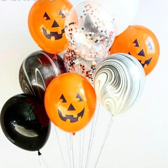 Orange Pumpkin Latex Balloons For Halloween Party Decorations 10 Pcs/Set