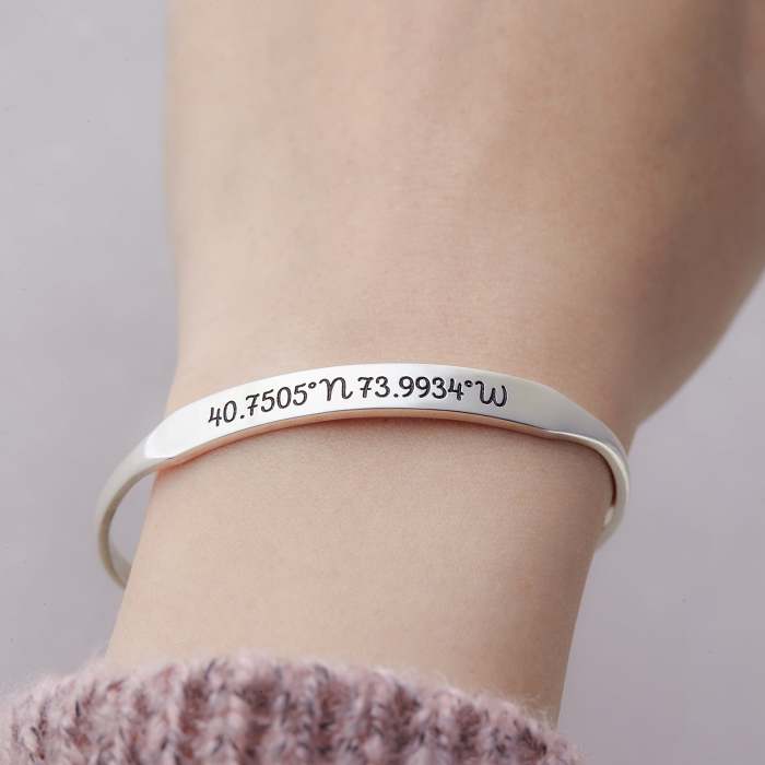 Coordinates Cuff Bracelet