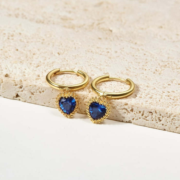 Heart Birthstone Earrings