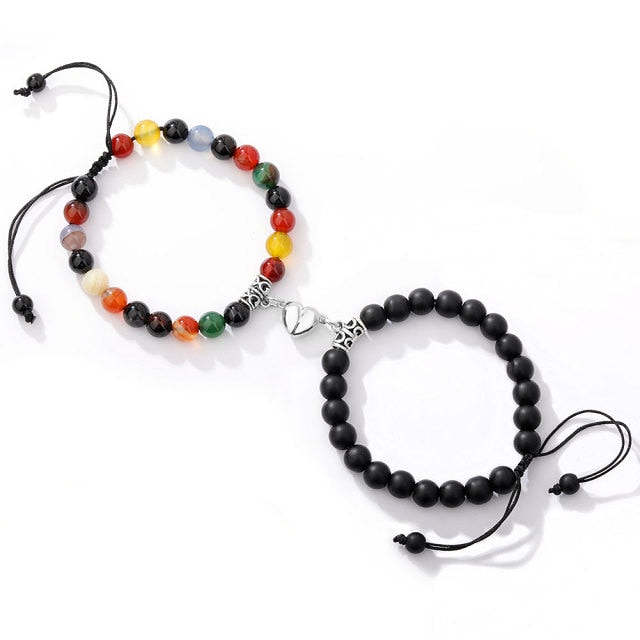 Magnetic Couple Bracelets With Heart