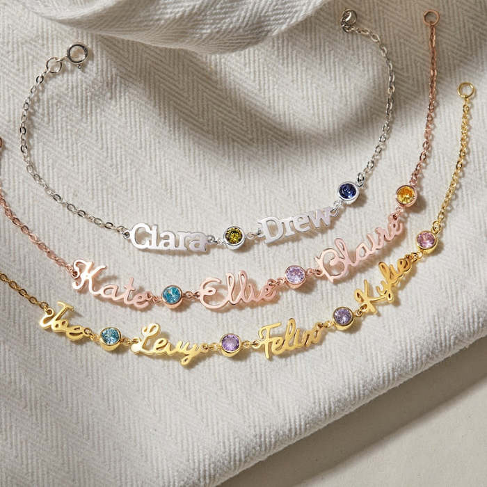 Birthstone Names Bracelet For Mom