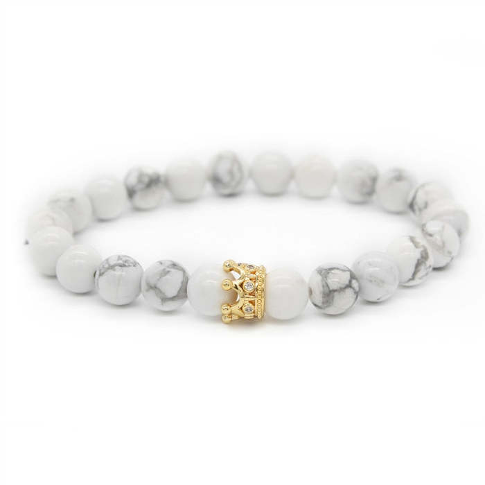 Blue and White Matching Crown Bracelets For Couples | Distance Bracelets [Set of 2]