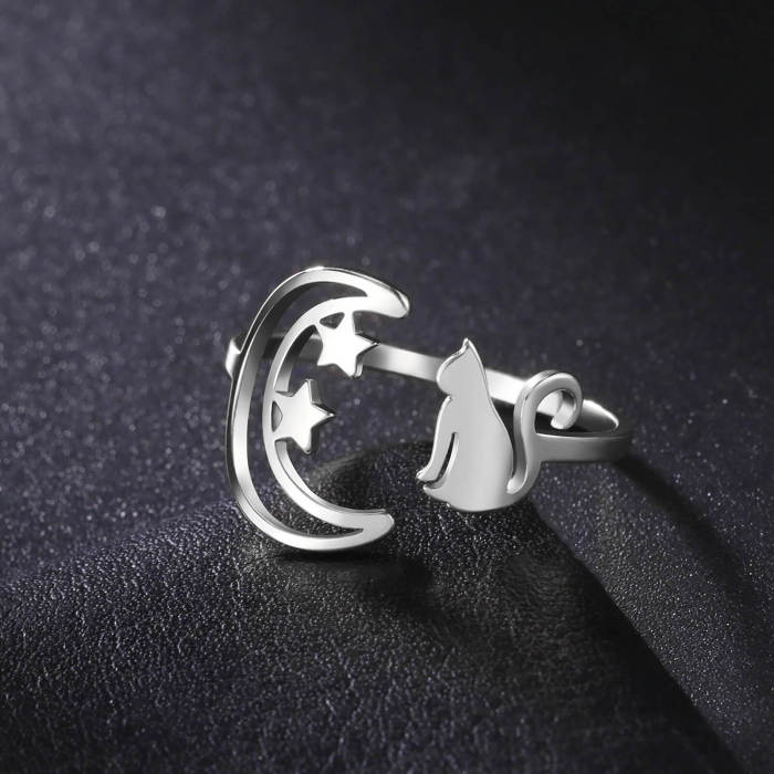 Crescent Cat Ring
