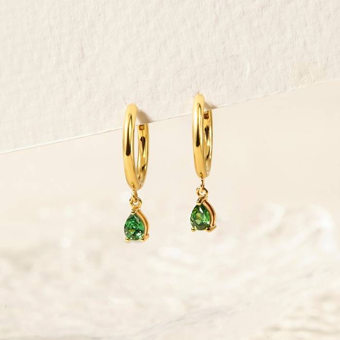 Birthstone Huggie Hoop Earrings