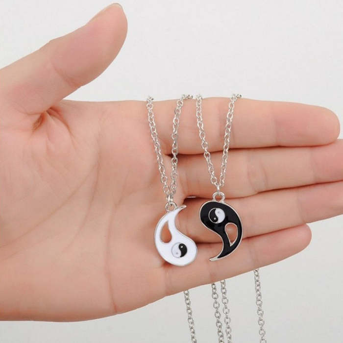 Yin and Yang Couple Pendant Necklace [Set of 2]