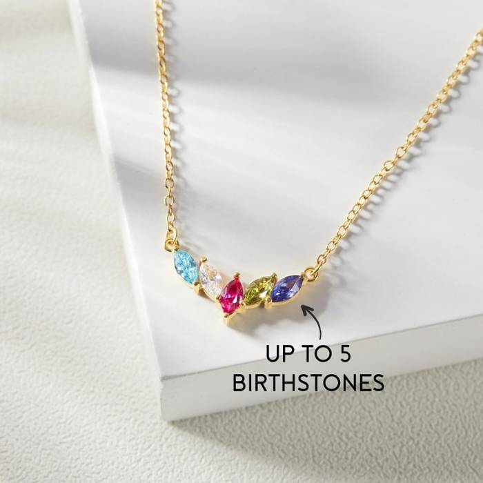 Mom Birthstone Necklace - Oval