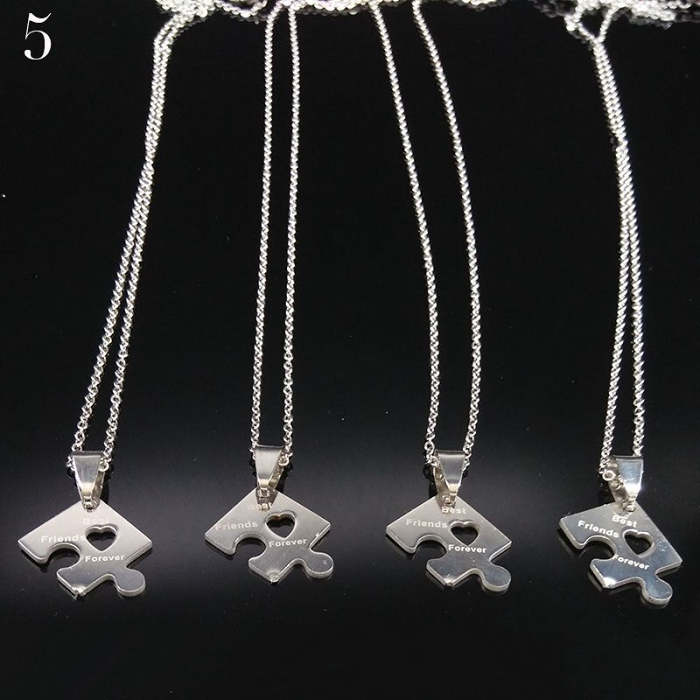 Stainless Steel Best Friend Necklaces For 4