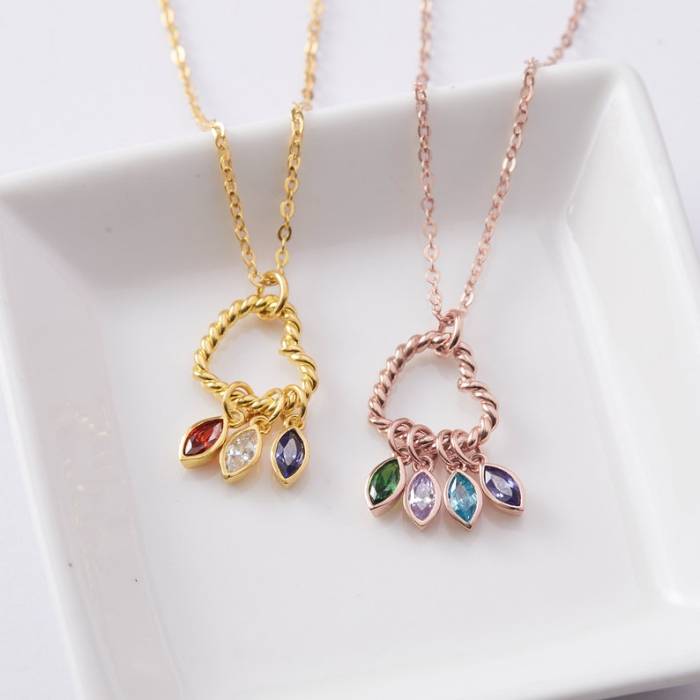 Custom Ring Necklace With Birthstone