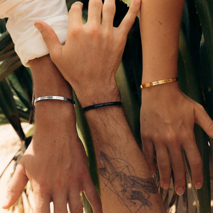 Custom Engraved Couple Cuff Bracelets