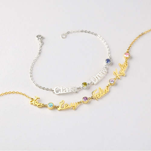Birthstone Names Bracelet For Mom