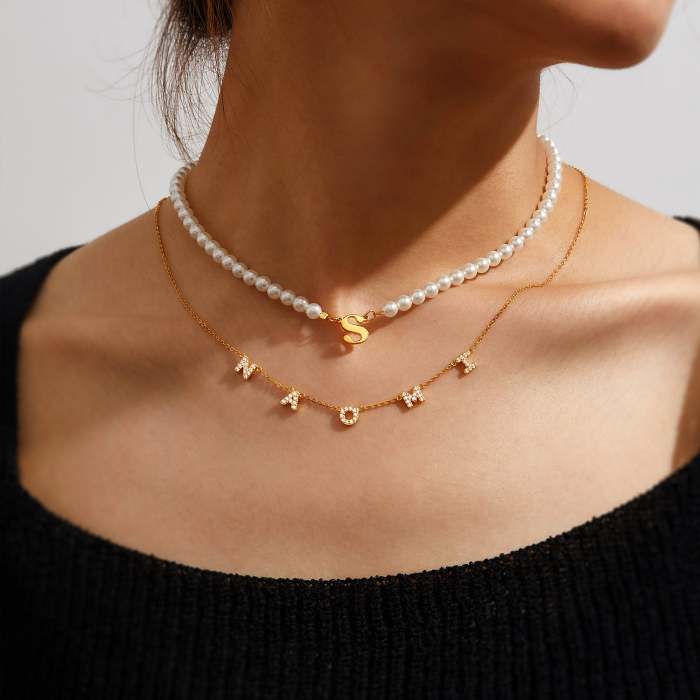 Custom Initial Pearl Necklace