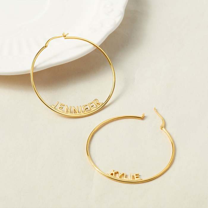 Custom Name Hoop Earrings