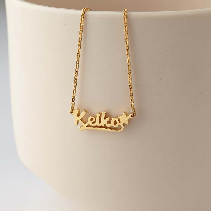 Kid Name Necklace With Charm