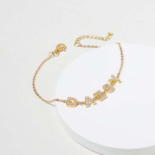 CZ Spaced Letter Bracelet
