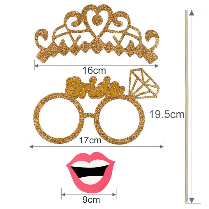 Wedding Photo Booth Props - 54 Pcs