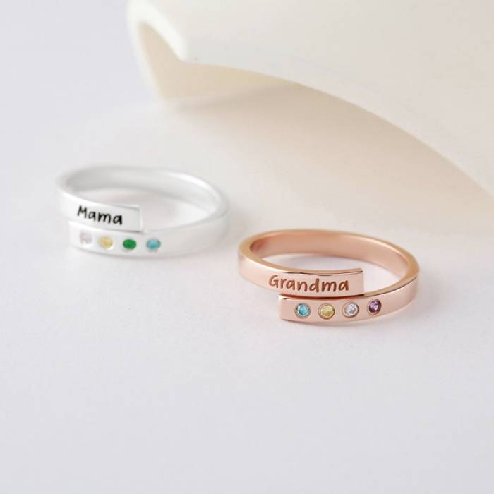 Personalized Birthstone Wrap Ring