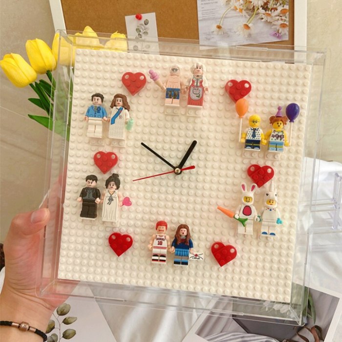 3D Building Blocks Superhero Wall Clock