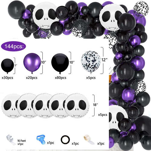 Black Purple Halloween Balloons Arch Kit