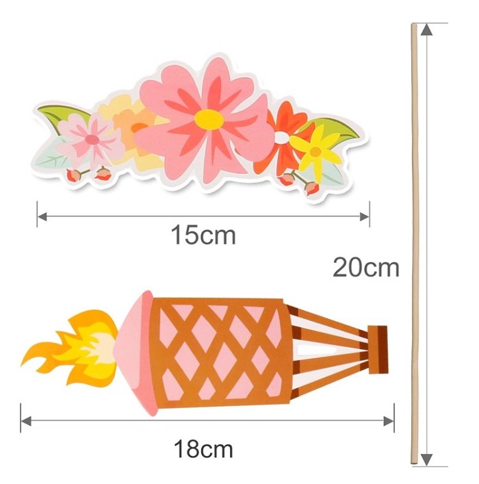 Beach Flamingo Summer Party Photo Booth Props 21 Pcs / Set