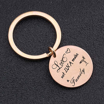 LOVE MAKES A FAMILY Engraved Key Chain for Step Parents