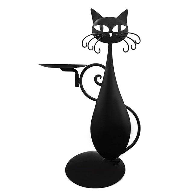 Black Cat Candle Holder