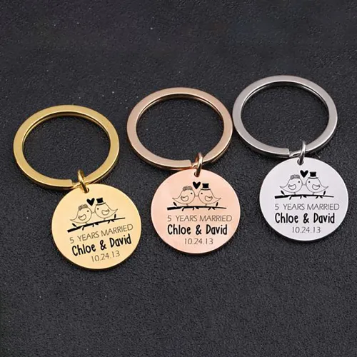 ANNIVERSARY SOUVENIR Engraved Key Chain for Couples