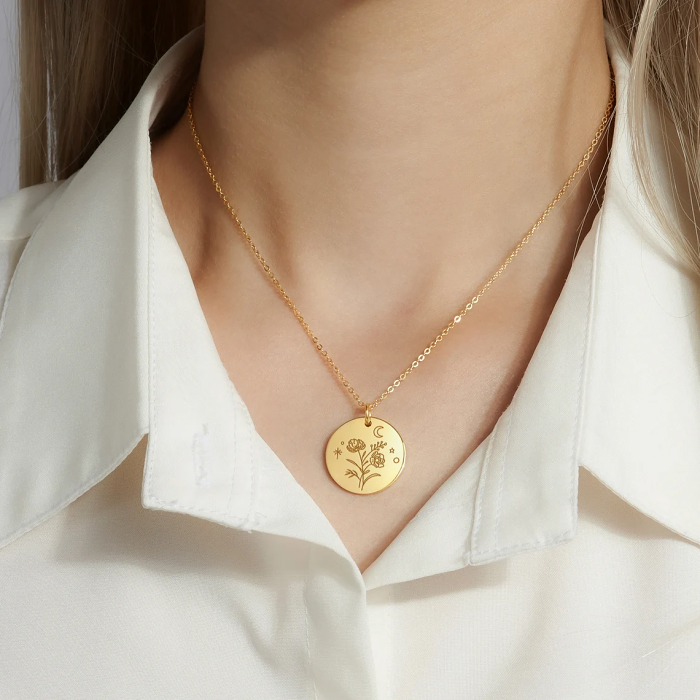 Mom Necklace With Birth Month Flower
