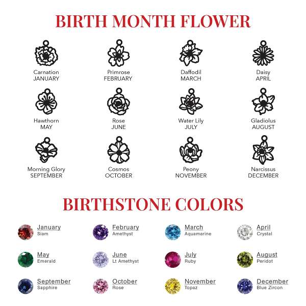 Birth Flower Charm Necklace