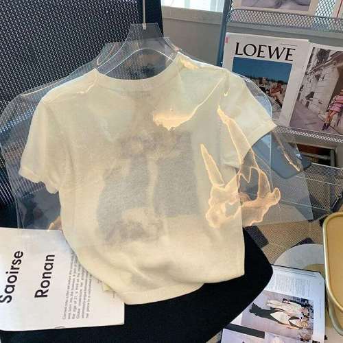 Black Cat Knitted T-Shirt