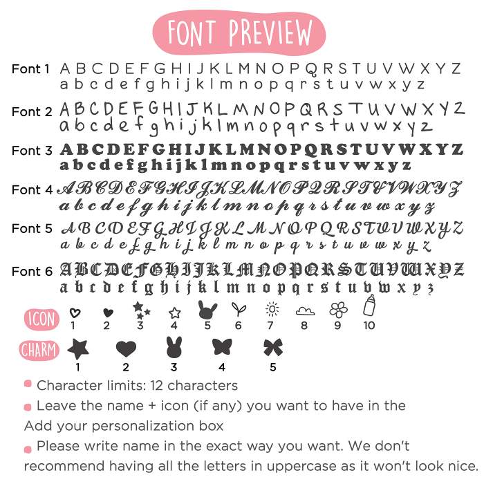 Name Bracelet With Cute Charm For Kid