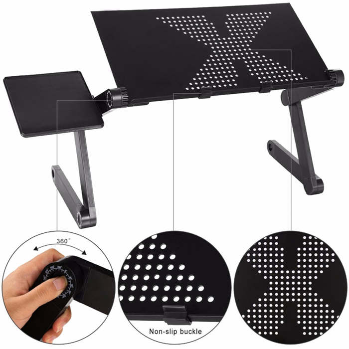 Adjustable Ergonomic Laptop Desk Stand With Mouse Pad