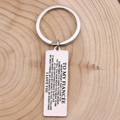 TO MY FIANCEE Engraved Key Chain for Wife