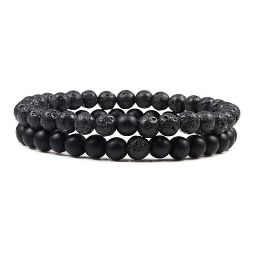 Lava Stone Beads Couple Bracelets
