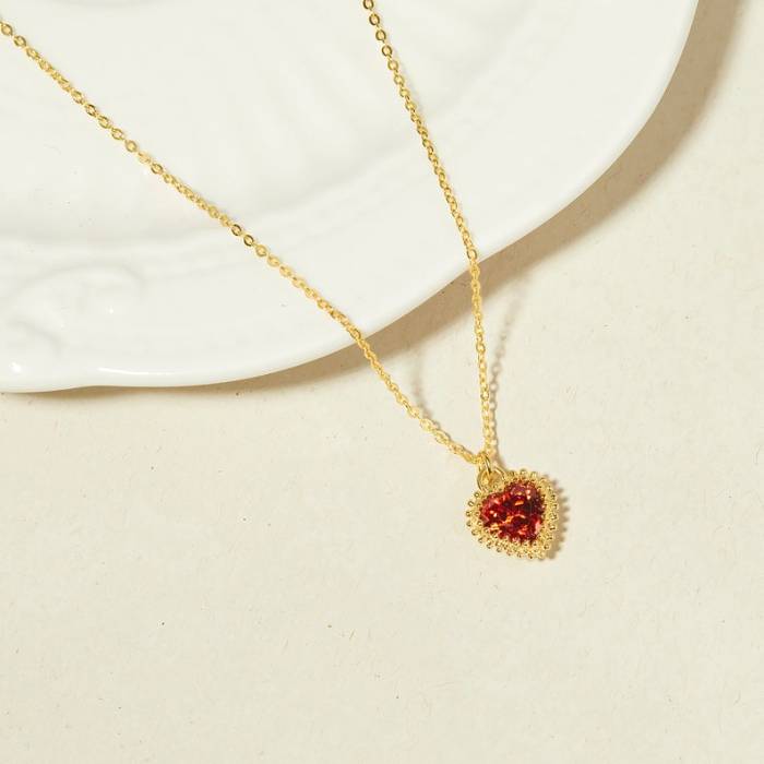 Custom Heart Birthstone Necklace