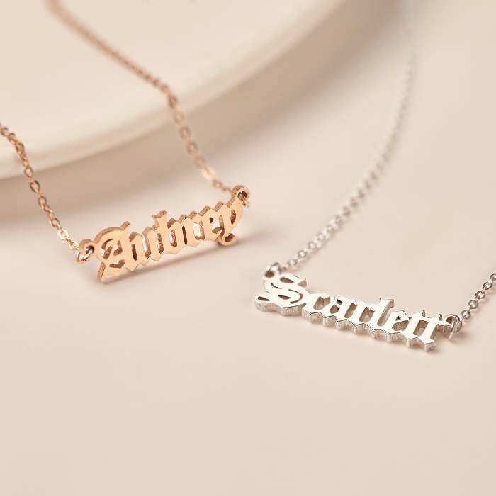 Gothic Name Necklace