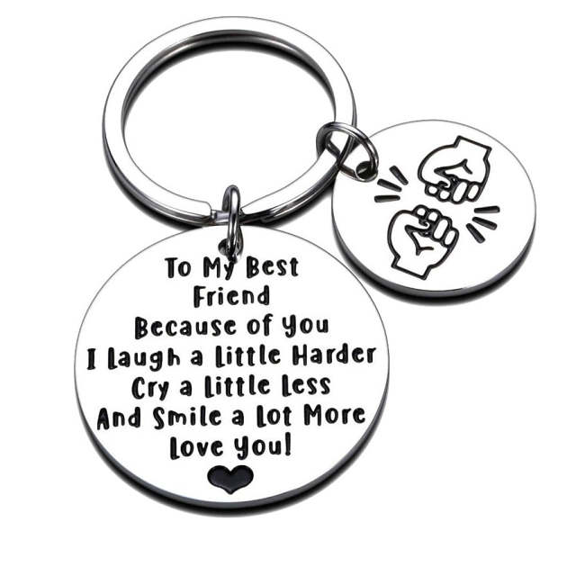 Best Friend Keychain Stainless Steel