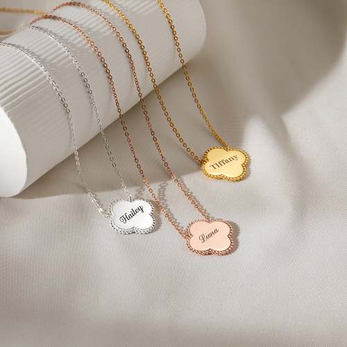 4 Leaf Clover Name Necklace