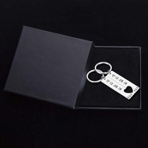 Name Keychain For Couples With Gift Box