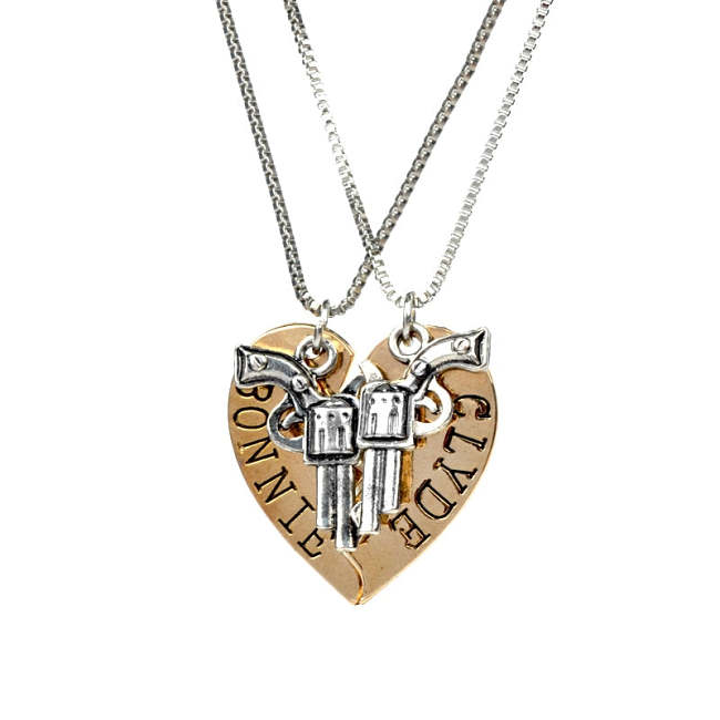 BONNIE and CLYDE Pendant Necklaces