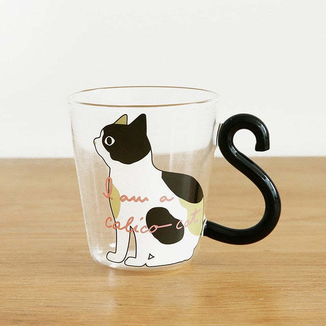 Cat Tail Glass Cup