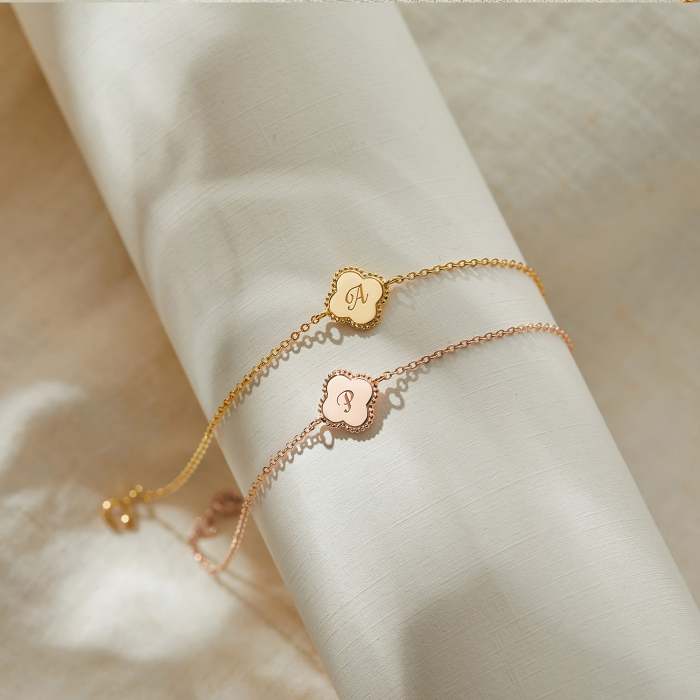 Initial Clover Bracelet