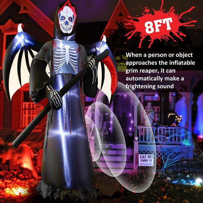 Halloween Inflatable Decorations | Grim Reaper With Sound Control