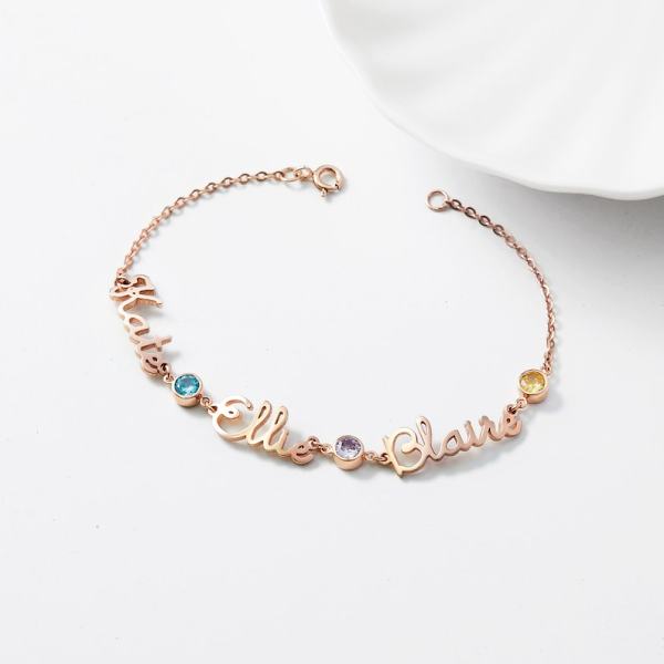 Birthstone Names Bracelet For Mom