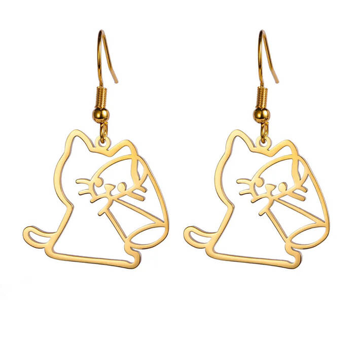 Drinking Cat Earrings