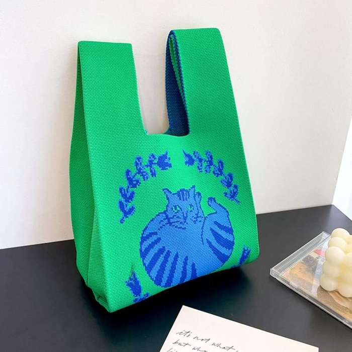 Cat Lover Knitted Bag