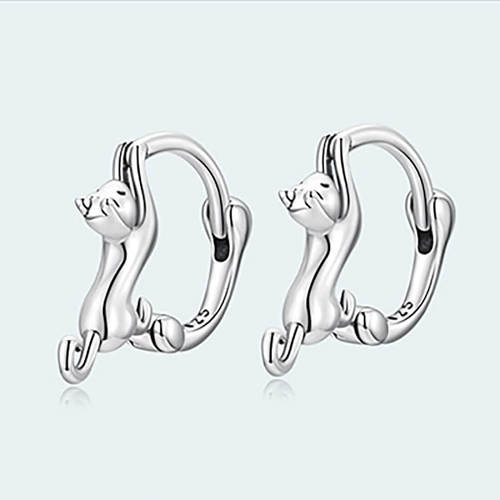 Leaping Cat Hoop Earrings