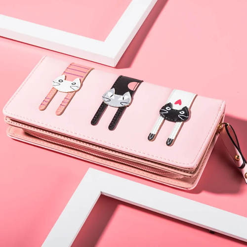 3 Cats Long Wallet