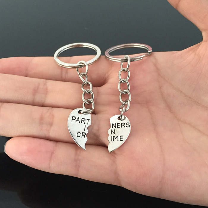 PARTNERS IN CRIME Engraved Key Chain for Best Friend [Set of 2]