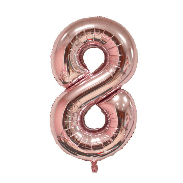 Number Foil Balloons 32 inches Gold Silver and Rose Gold